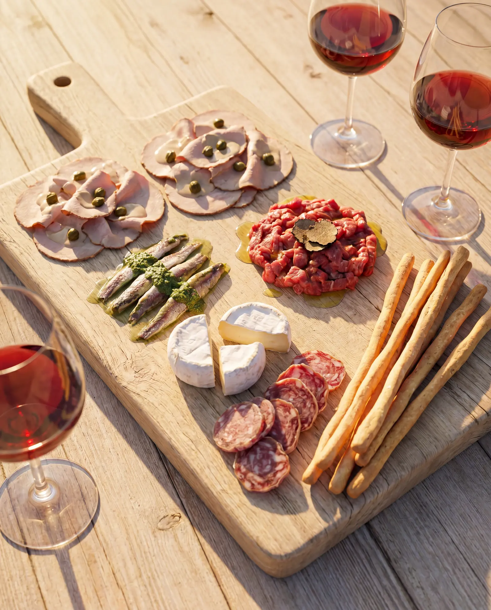 Il tagliere dell'aperitivo piemontese al tramonto