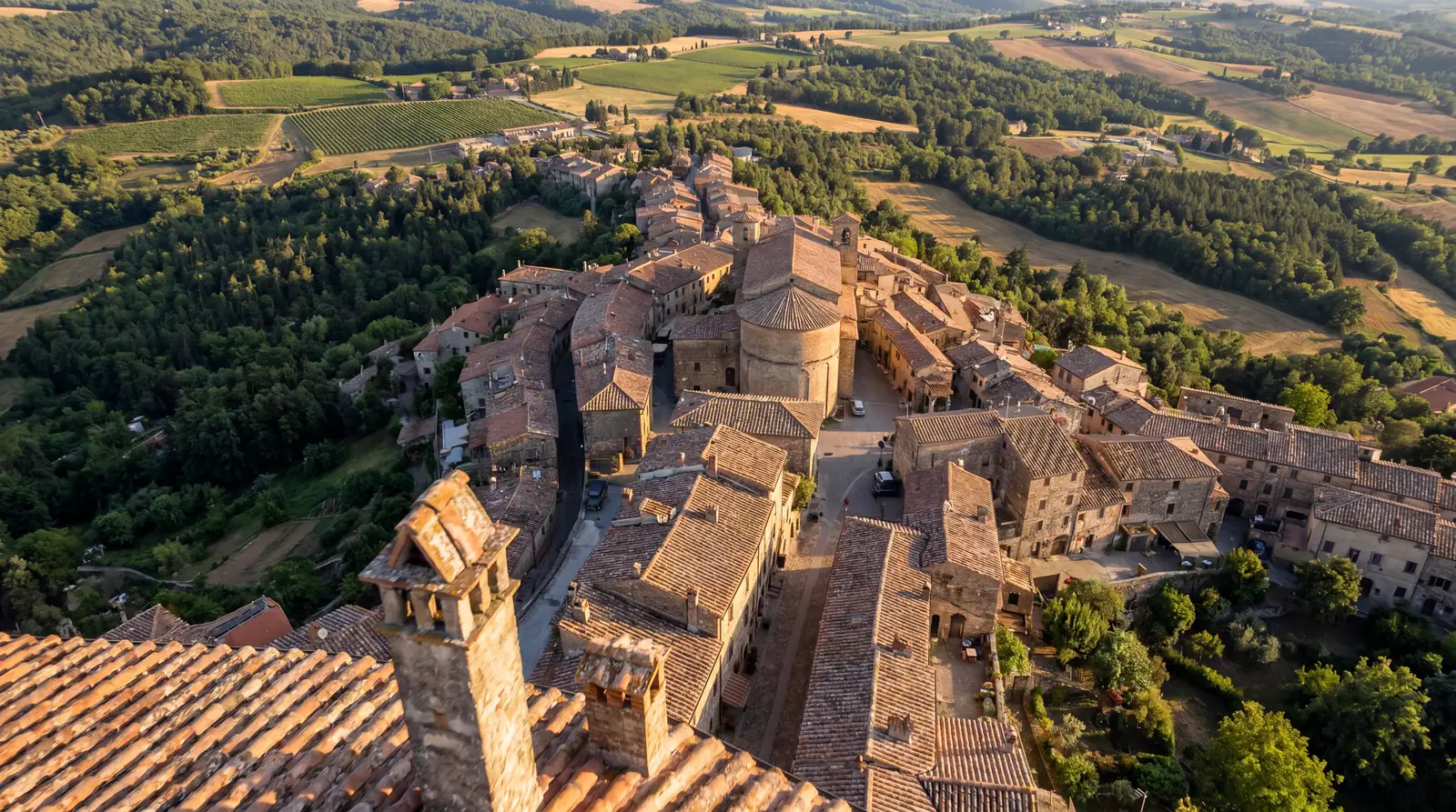 I tetti e la cupola, dal drone — Il Boscheto